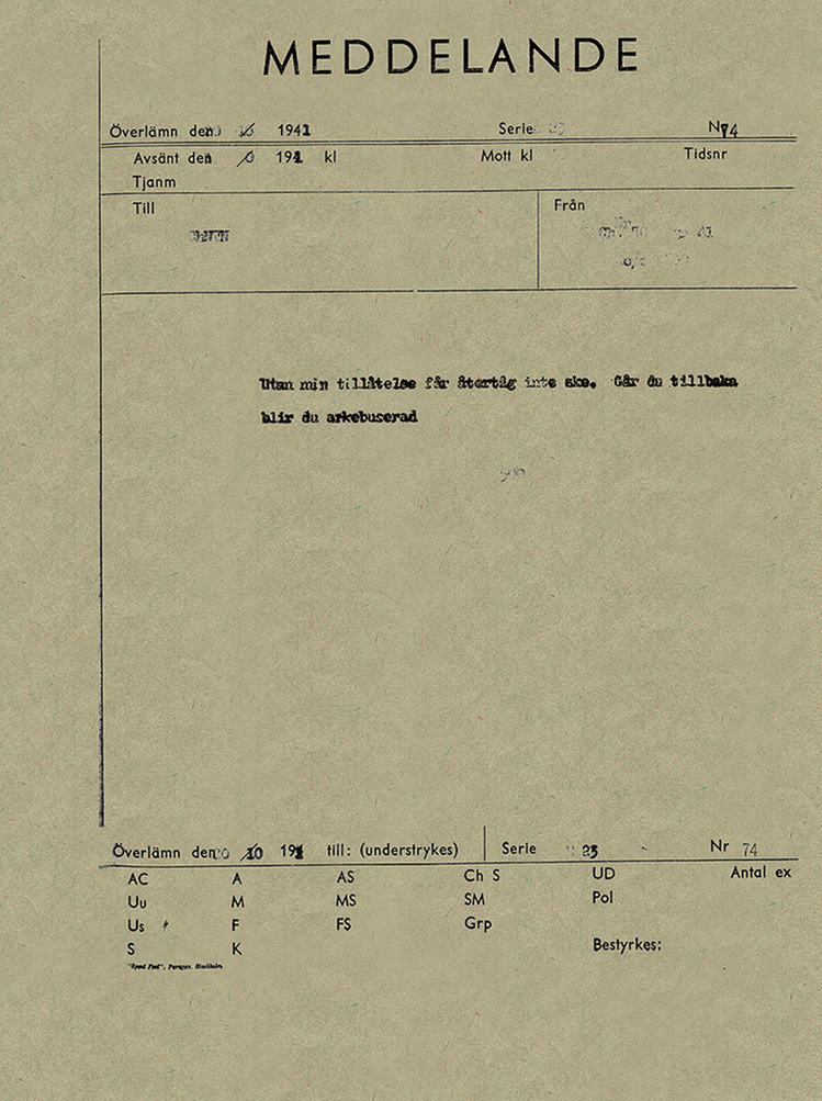 Faksimil av direktiv för sovjetiska soldater. "Går du tillbaka blir du arkebuserad!". Klicka på bilden för att förstora den.